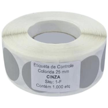 Imagem de Etiqueta Adesiva Bolinha Colorida Cinza 25mm 2,5 cm Rolo 1000 Unidades