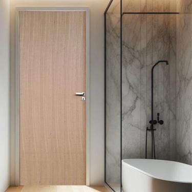 Imagem de Kit Porta de Madeira Lisa Angelim 210x62cm Batente 14cm Uniportas Aber