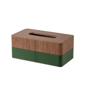 Imagem de Organizador magnético de couro prático e criativo retangular para sala de estar, guardanapo facial (verde)