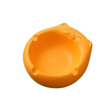 Imagem de Cinzeiro de cerâmica para cigarros, cinzeiro, padrão de porquinho, cinzeiro portátil de mesa para escritórios, restaurantes, varanda, exterior, jardins, hotéis, etc., cinzeiro exterior (laranja)