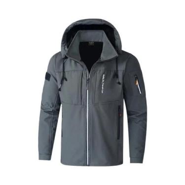 Imagem de Jaqueta De Inverno Masculina Impermeável Com Forro De Fleece E Capuz D