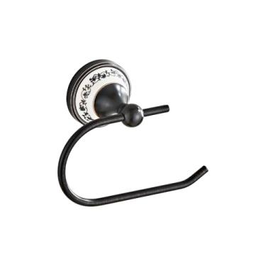 Imagem de Suporte de papel higiênico preto montado na parede para banheiro, cozinha, suporte de toalha de braço aberto, suporte de papel higiênico para banheiro, cozinha, suporte de rolo de papel higiênico