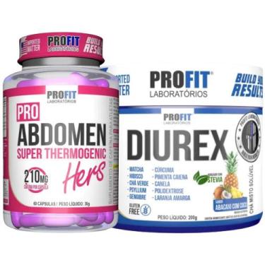 Imagem de Termogênico Feminino Pro Abdomen Hers 60 Cápsulas + Diurex 200g - Prof