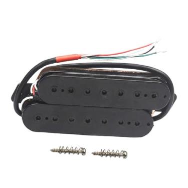 Imagem de Esquirla Captador Humbucker de 7 cordas, trastes em leque com parafusos e mola, saída com fio de 4 núcleos, baixo ruído, pré-cabeado para bobina dupla, Preto 52mm