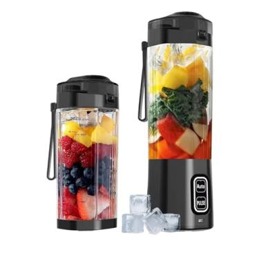 Imagem de Liquidificador Portátil THERAMIND® Recarregável USB 700ml | Mixer Individual para Suco, Shake e Smoothie | 6 Lâminas em Aço Inox | Copo BPA Free