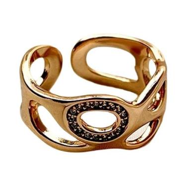 Imagem de Anel De Cruz Em Zircônia Banhado a Ouro Para Mulheres, Forma De Cruz D