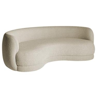 Imagem de Sofá Curvo 2 Lugares Sala De Estar Recepção Noruega 150cm Bouclé - Ama