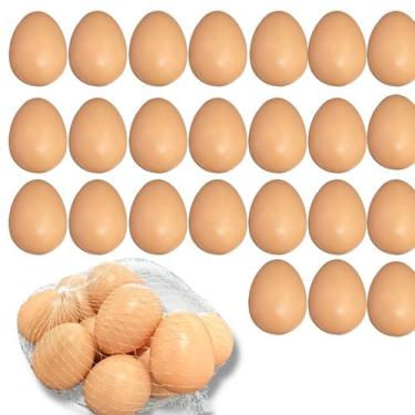 Imagem de 24 Ovos falso caipira ovo plástico Indez Galinha brincadeira - Marca
