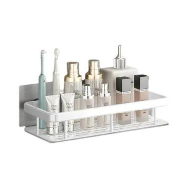 Imagem de Prateleira Retangular De Parede Para Banheiro, Sem Furos, Suporte Para