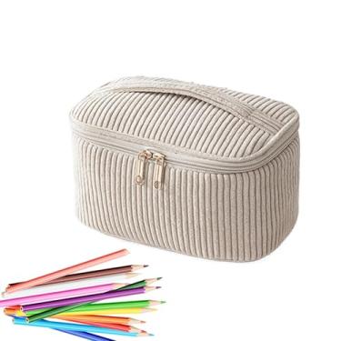 Imagem de Necessaire De Maquilhagem De Viagem, Com Alça Zíper E Compartimento Para Lápis, Grande Estojo Organizador De Maquiagem E Higiene, Para Viagem Escola Escritório Acampamento Cosméticos