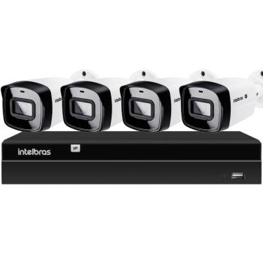 Imagem de Kit CFTV 4 Câmeras IP Vipc 1230B Intelbras NVD 1404P S/HD