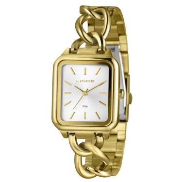 Imagem de Relógio Lince Feminino Ref: Lqg4825l30 S1kx Retangular Bracelete Dourado