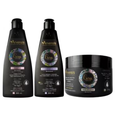 Imagem de Kit Arvensis Cachos Shampoo Ativador Ondulado Geleia Alta