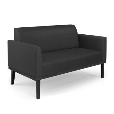 Imagem de Sofá Namoradeira Base De Madeira Fixa Preto Marisa Corino D03 - D\'rossi Cor Preto