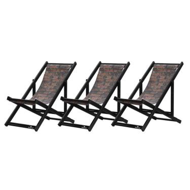 Imagem de Kit 3 Espreguiçadeiras Dobrável Black Sb-tijolo