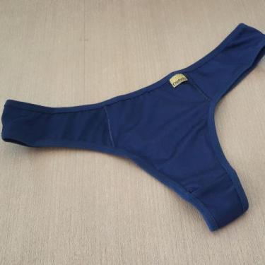Imagem de Tanga Calcinha Fio Dental Lisa Sensual Cor:Azul MarinhoTamanho:GG - Ki