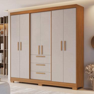 Imagem de Guarda Roupa Casal com Pes 6 Portas 3 Gavetas em MDF NT 6030 Notavel Moveis