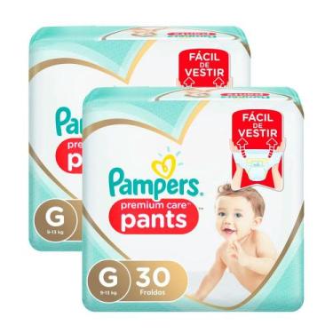 Imagem de Kit de Fralda Infantil Pampers Premium Care Pants Tamanho G 60 Unidade