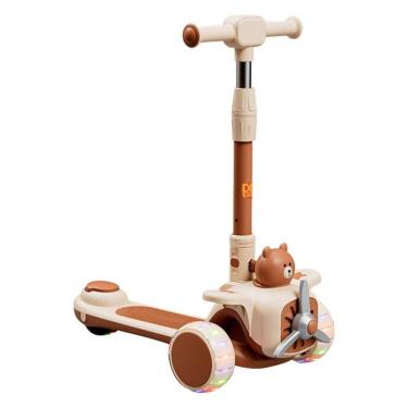 Imagem de Patinete Infantil Patinete Aviaozinho Feliz Bege DM TOYS