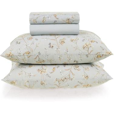 Imagem de Jogo de Cama Karsten Giana 160 Fios 4 Peças Queen Branco