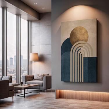 Imagem de Quadros Decorativos Arcos Modernos 90x60 Moderno Luxo Sala Quarto Escr