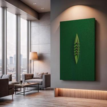 Imagem de Quadros Decorativos Folha Central 130x90 Moderno Luxo Sala Quarto Escr