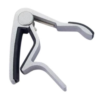 Imagem de Capotraste Guitarra Alumínio Prata Capo Profissional Mola Forte Ajuste