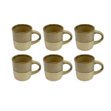 Imagem de Conjunto 6 Xícaras de Café em Cerâmica Bege 100ml ES0005 BTC