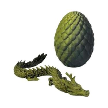 Imagem de Ovo surpresa de dragão chinês 3D, mini decoração conjunta móvel, prese
