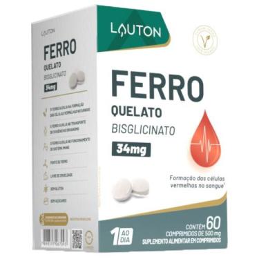 Imagem de Ferro Quelato Bisglicinato 60 comp Lauton