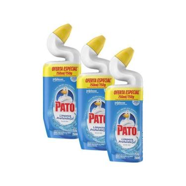 Imagem de Kit 3 Desinfetante Gel Uso Geral Marine Pato Limpeza Profunda Squeeze 