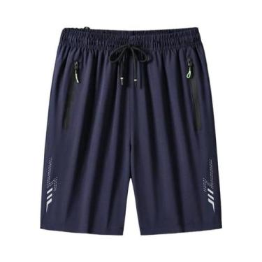 Imagem de Shorts Masculinos De Secagem Rápida Para Corrida E Academia Com Bolso 