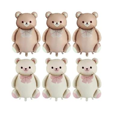 Imagem de Balões De Folha De Urso De Desenho Animado 6 Peças Foscos Arco-Íris Pa