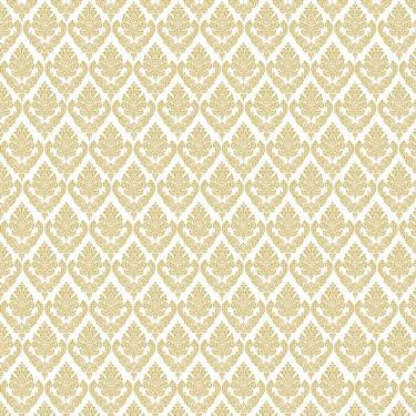 Imagem de Papel De Parede Arabesco Ouro E Branco Adesivo Sala Quarto