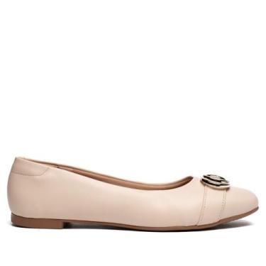 Imagem de Sapatilha Feminina Beira Rio Napa Turim Bege/Dourado, Bege, 37