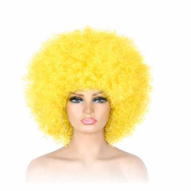 Imagem de Peruca Black Power Gigante Acessório Para Carnaval Cor:Amarela - RPire