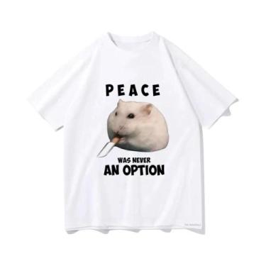Imagem de Camiseta Unissex Vintage Peace Hamster Harajuku Aesthetic Streetwear P