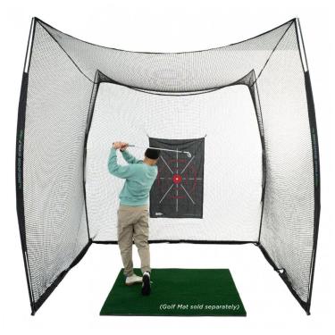 Imagem de Rede de Treino de Golfe 10 x 10 x 10 com Alvo - Rede de Golfe sem Nós para Prática Interna e Externa Pronta para Montar e Usar
