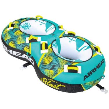 Imagem de Boia Rebocável para 2 Pessoas, Perfeito para Adultos e Crianças com Sistema de Kwik-Connect e 8 Alças, Airhead, Colorida
