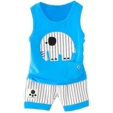 Imagem de Conjunto Infantil Menino Elefante Tecido Confortável - anjo da mamãe, 