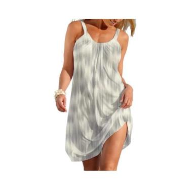 Imagem de Vestido Sem Mangas Estilo Étnico Feminino Casual De Verão Moda Elegant