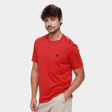 Imagem de Camiseta Calvin Klein Patch Casual Masculina, Vermelho, M