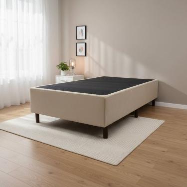 Imagem de Base Box Solteiro 88x188cm com Estrutura Reforçada Chicago Bege