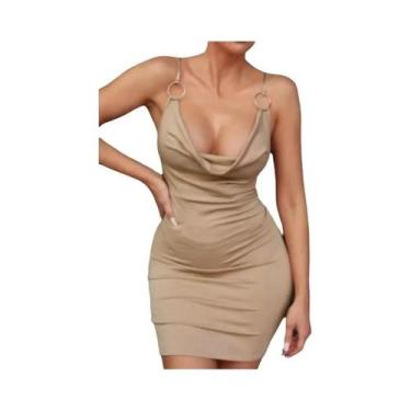 Imagem de Vestido Bodycon Sem Mangas Para Mulheres, Solto, Sexy, Costas Descober