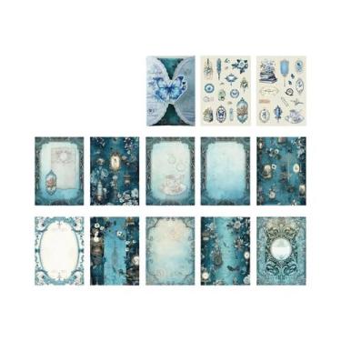 Imagem de Saco De Papel Para Presente DIY Com Padrão Floral Verde Retrô, Papel D