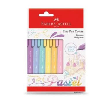 Imagem de Caneta Ponta Fina, Faber Castell, Fine Pen Colors - 6 Cores Pastel