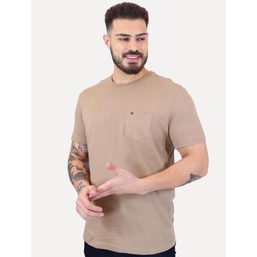 Imagem de Camiseta Tommy Jeans Masculina Regular Pocket Marrom Claro-Masculino