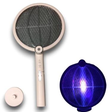 Imagem de Super Raquete elétrica 2 em 1 Luminaria Armadilha Repelente Luz Led UV Lampada Choque 3000V Mata Mosca Mosquito Dengue Pernilongo Anti Inseto, Recarregavel USB