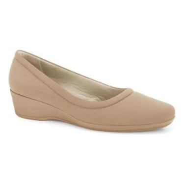 Imagem de Sapato Anabela Casual Feminino Comfortflex 24-94305 Bege-Feminino