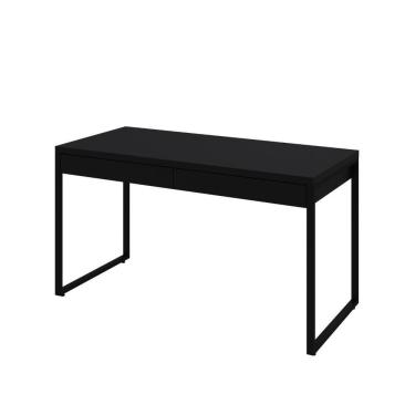 Imagem de Mesa Kuadra Office 135x60x75cm C-02 Gavetas Preto ônix - Est.preta Preto ônix - Est.preta